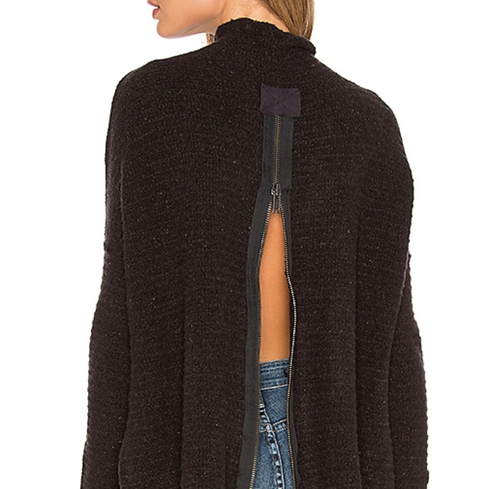 Free People Black Arctic Fox Sweater